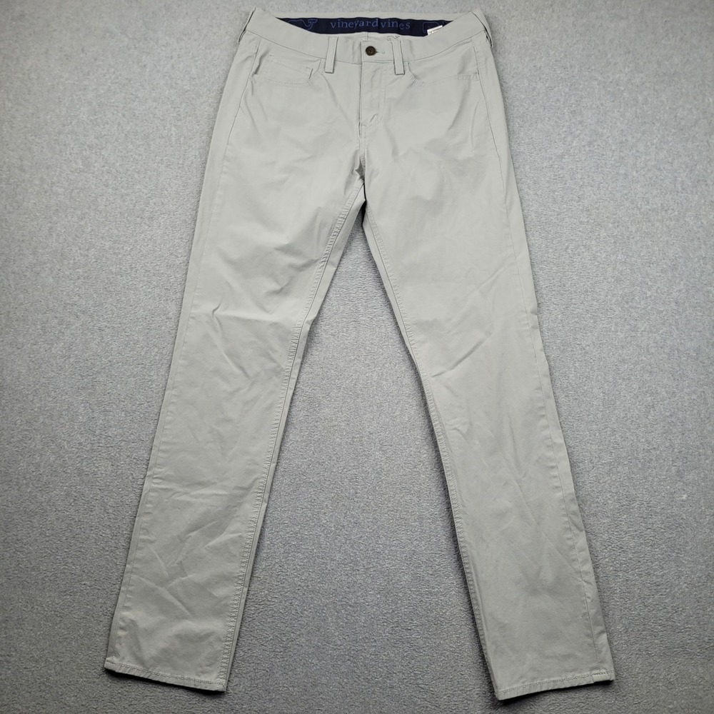 Vineyard Vines Performance Pants Mens 30x32 Gray On-The-Go Chino Stretch
